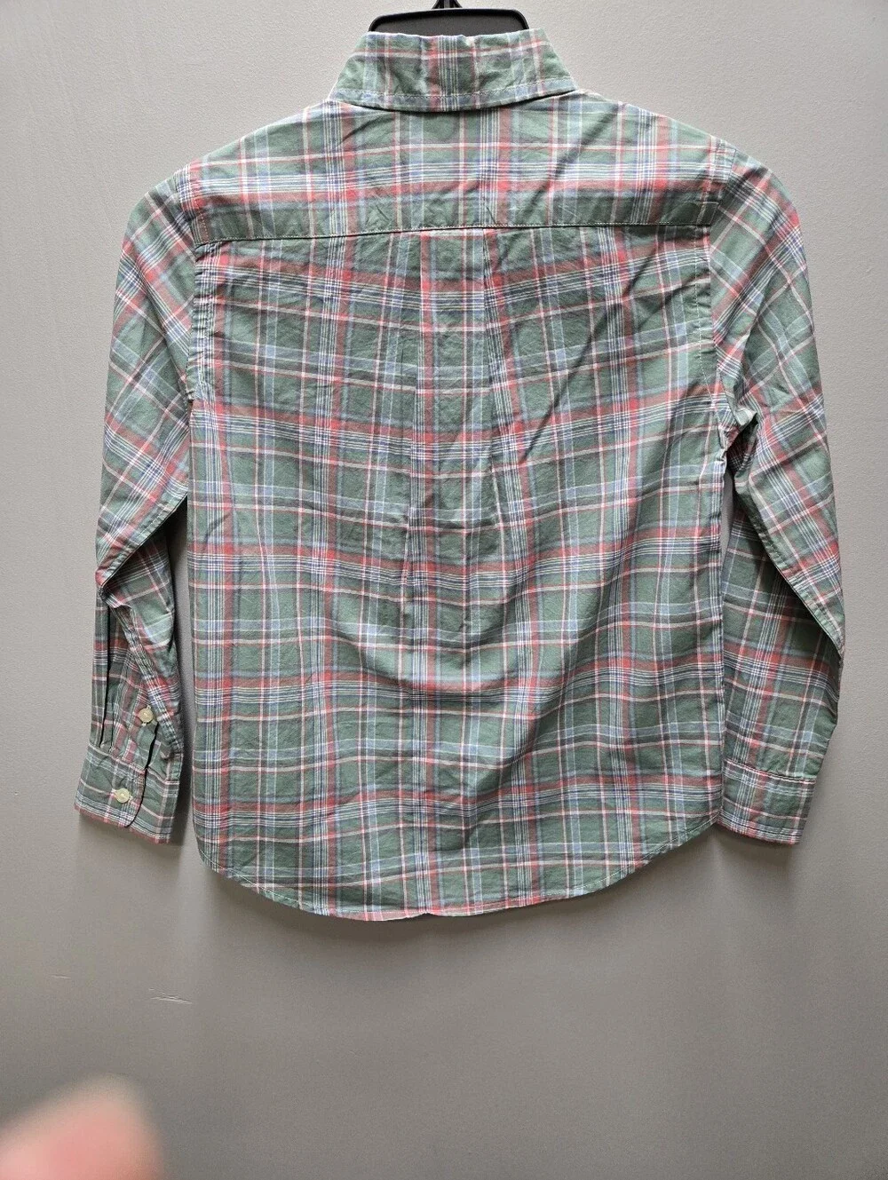 Ralph Lauren Button Down Collared Dress Shirt Boys Youth Small 8 Green Plaid